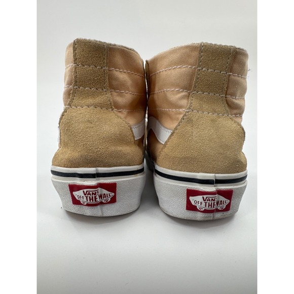 Vans Sk8 Hi Top Sneakers Tan Suede Canvas Lace Up Youth Size 3.5 Mens 5 Womens - Picture 7 of 7